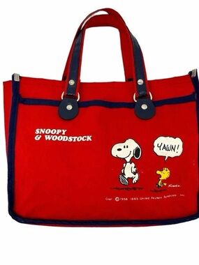 Schultz Snoopy & Woodstock Red and Navy Mini Tote Bag